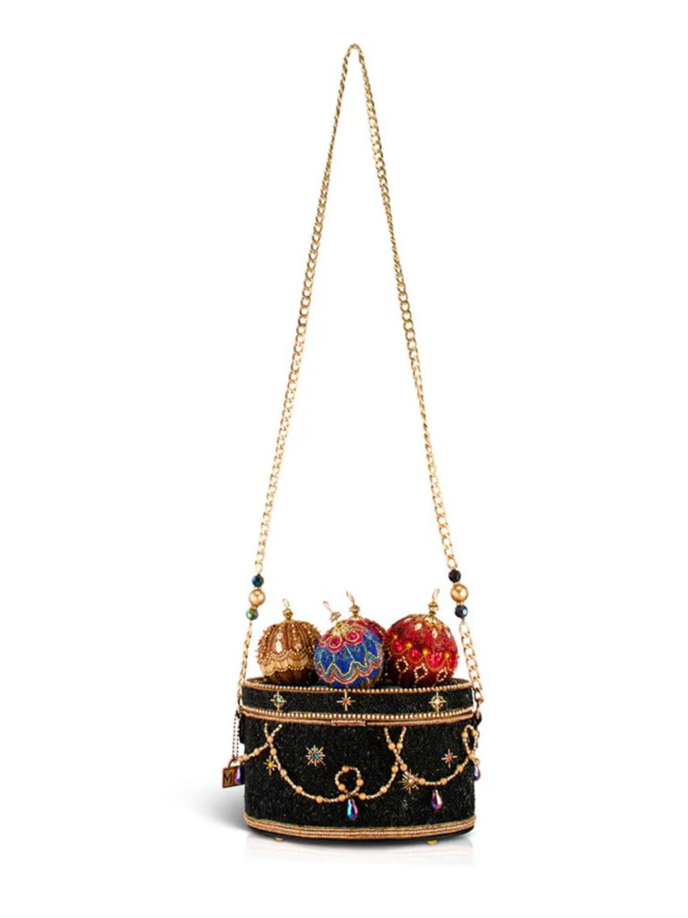 Mary Frances Tree Trimmings Beaded Bag Ornament Handbag Black Gold Purse NEW - Picture 5 of 5